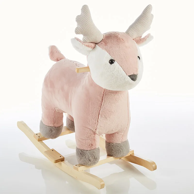 Stuffed deer kids rocking toys riding animal toys plush animal rider
