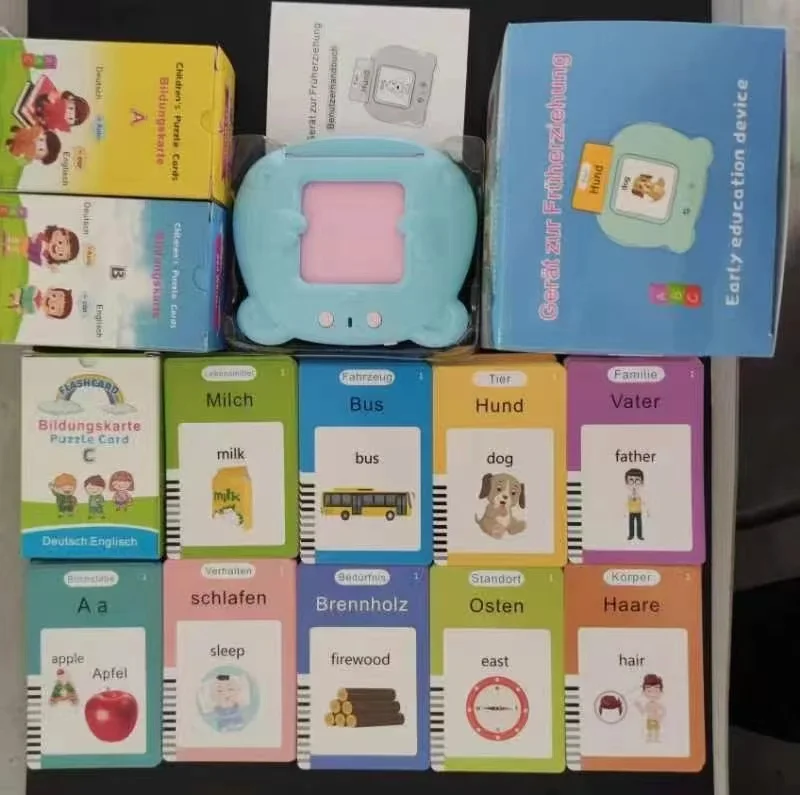 German and English early education machine Flash Card  Learning Machine Perfect Gift for  Kids developmental toys