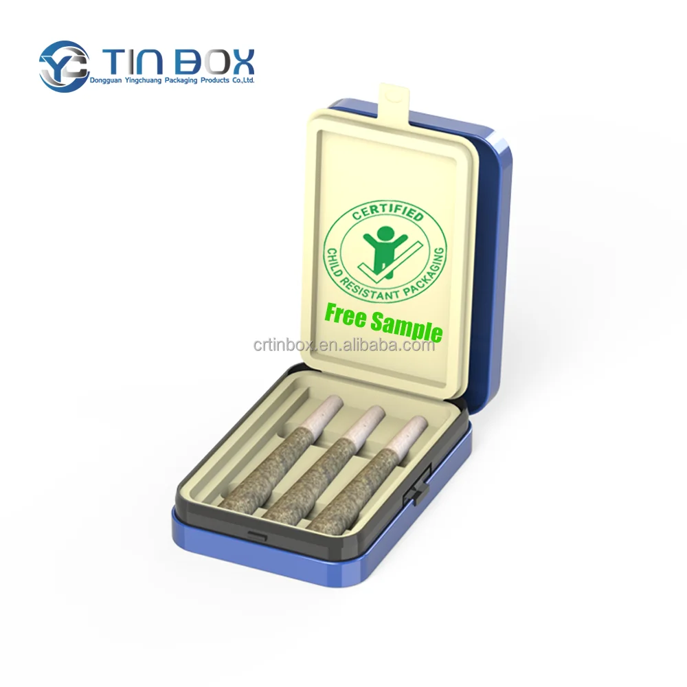 Custom Designed Factory Square Metal Tin Can Box Child Resistant Small Tin Metal Boxes with CR Lock Metal Cans Product