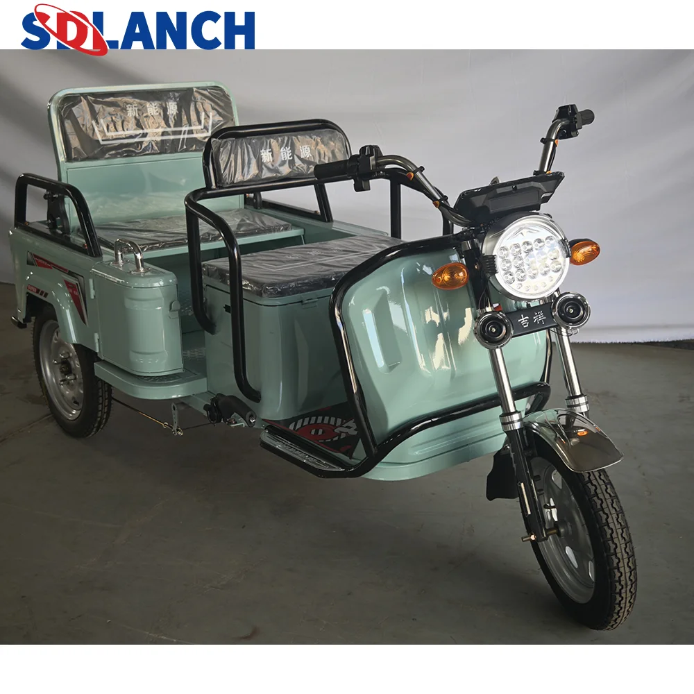 Factory 3 Wheeler E-loader Semi-closed Pick Up Goods Electric Rickshaw Adult Passenger Tricycle China Customizedctric Tricycles