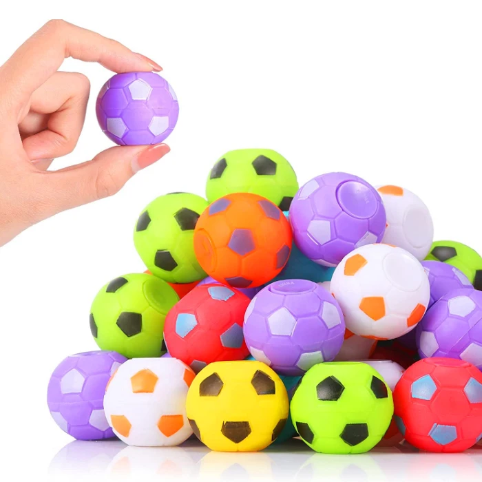 Fun 1.4Inch Mini Sensory Stress Hand Spinner Fidget Finger Ball Soccer Football Spinner Toy for Teens Adults