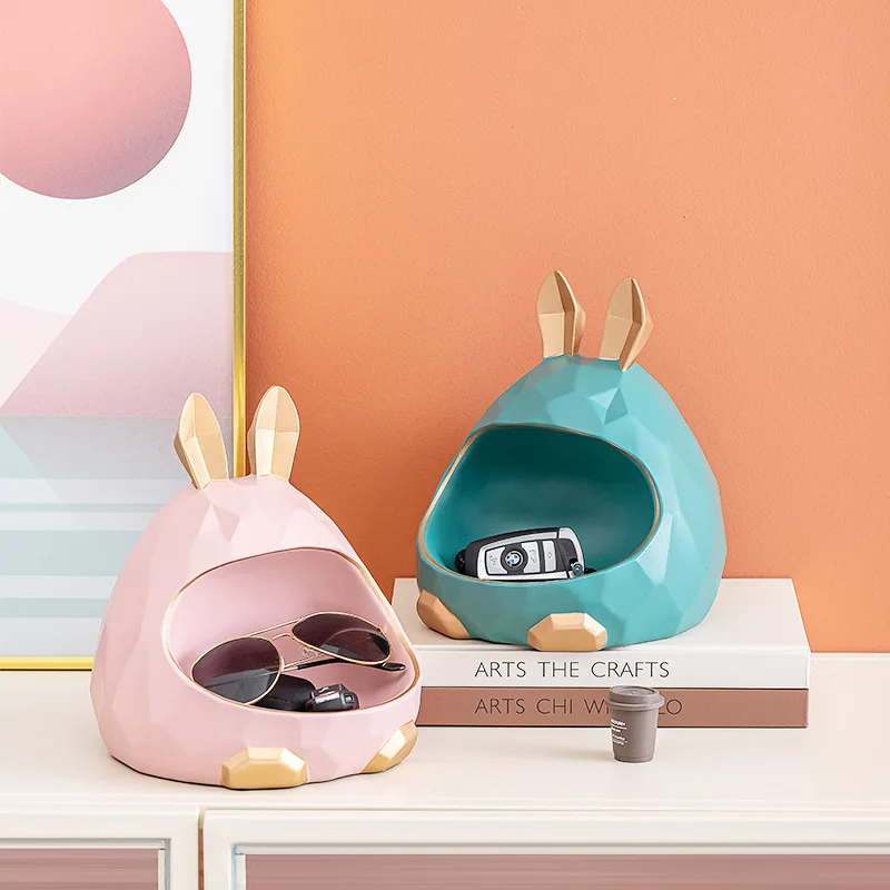 Nordic creative rabbit storage box porch key to receive ornaments light luxury living room decorations housewarming gifts item