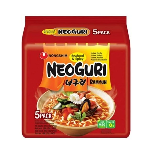 High Quality Hot Spicy Flavored Supply Cheap Wholesale Food Korean Noodles 120gmx5 (Spicy.Seafood) (Bundle)