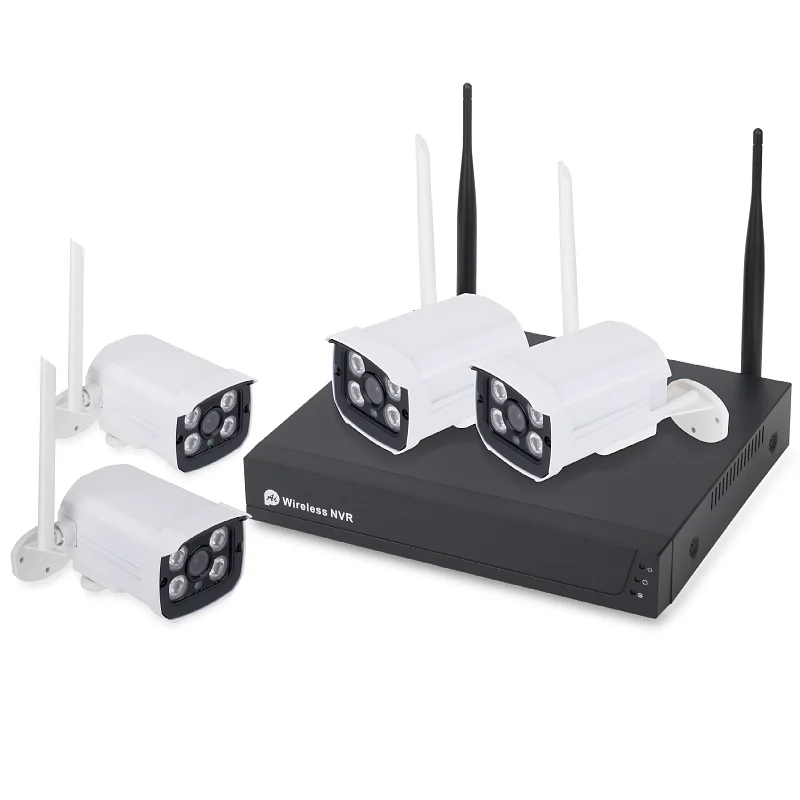 Security Camera System 4CH 2MP HD POE NVR Kit CCTV Two Way Audio AI Face Detect Outdoor Video Surveillance IP Camera Set