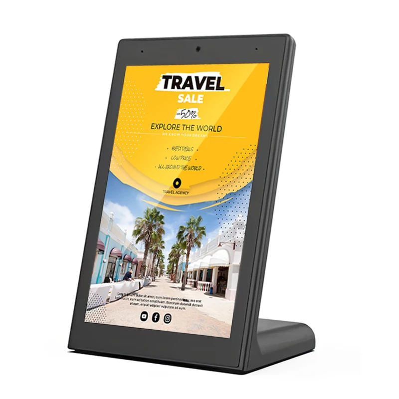 Ready to shio L-shaped 10.1 14 Inch Touch Screen Lcd Digital Signage Desktop Display Player Video Advertising Hotel