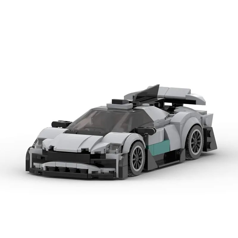 MOC Technic серый знаменитый скоростной гоночный автомобиль модель автомобиля сборка игрушки конструктор набор кирпичей