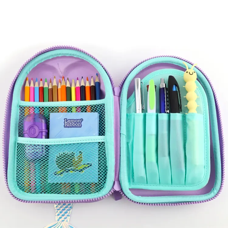Printing sublimation kids pencil pouch case 3D eva hardtop pencil box with cartoon mermaid girl
