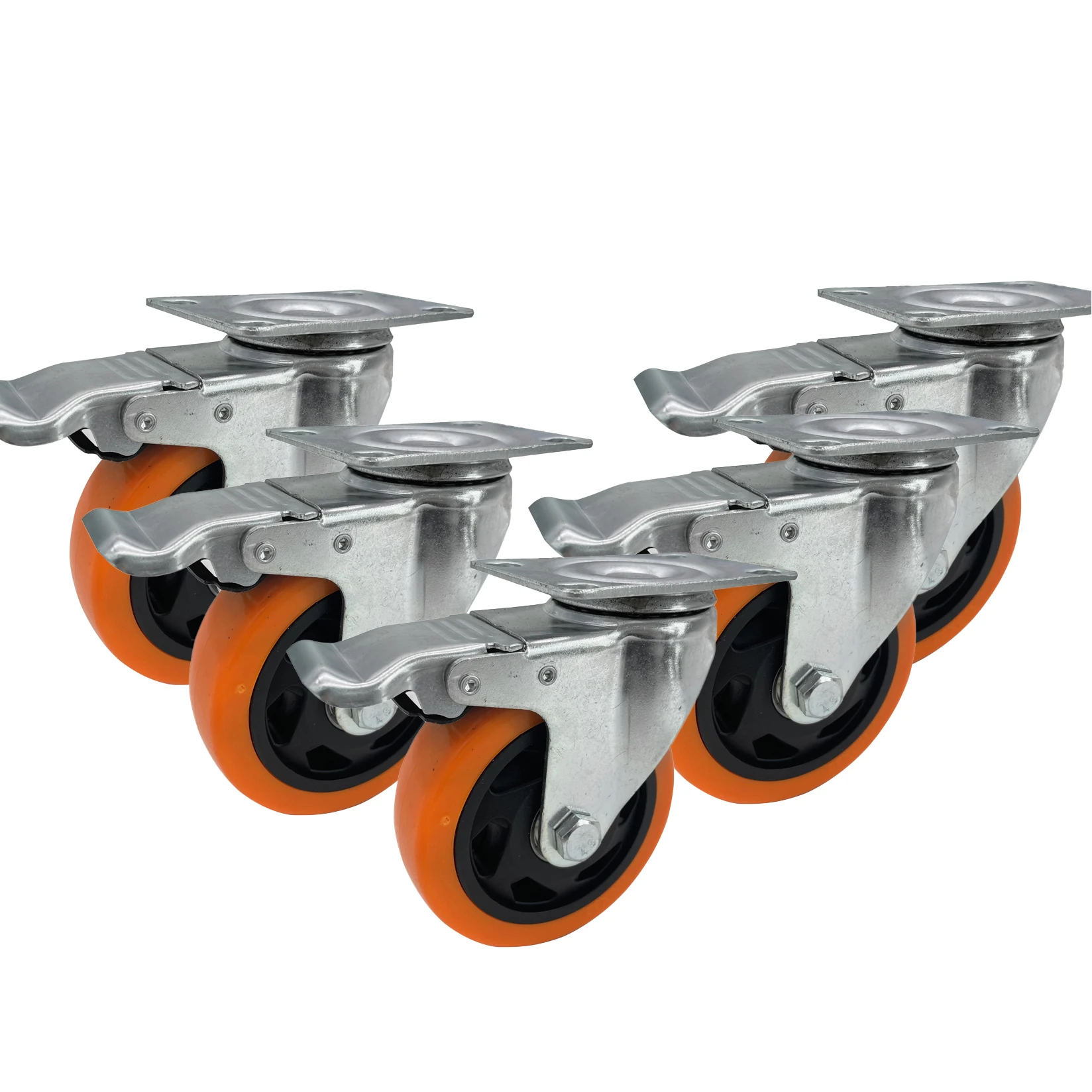 Widely Used Heavy Loading PU Caster Pvc Wheel Size Choice Abrasion Resistant Mechanical Equipment Caster Wheels