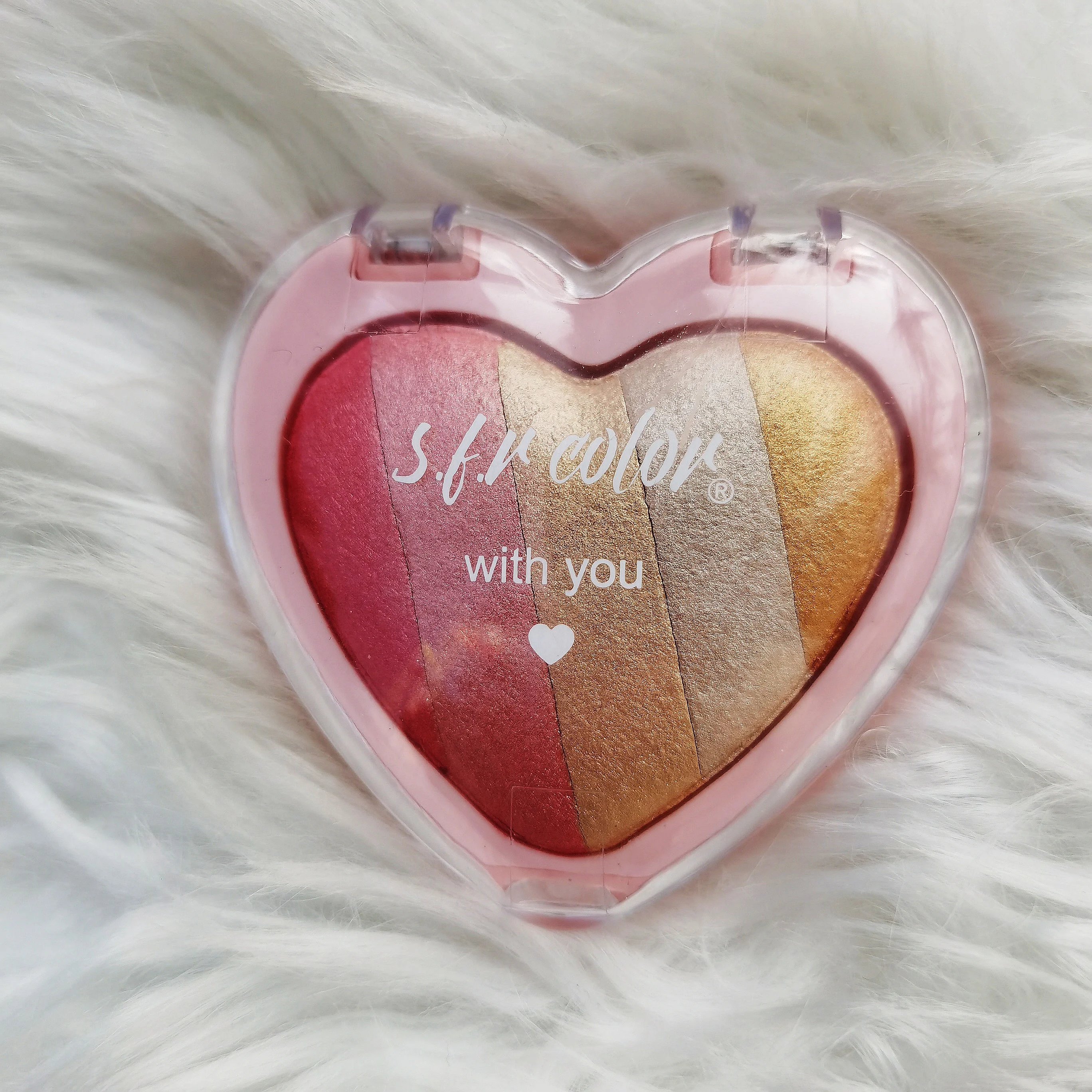 Baked Eyeshadow Top Fashion Palette Private Label Custom High Quality Wholesale Lovely Heart End Shimmer Eye Shadow