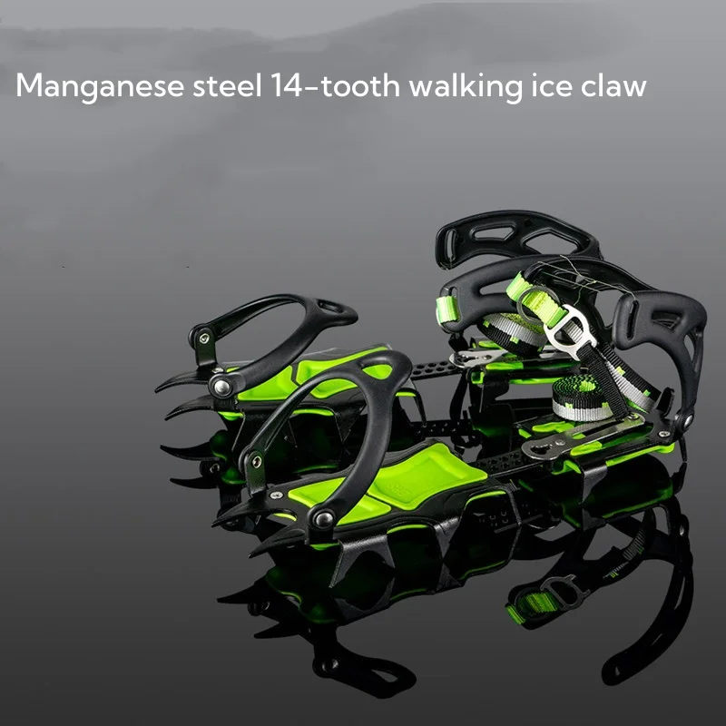 Snow Climbing Crampons, Flexible Adjustment High Temperature Resistant Slip Proof Teeth Ice Crampons for Climber for Outdoor