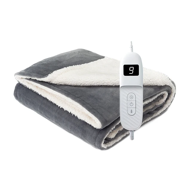 220V CB CE GS SAA 180x130cm Double Side Extra Soft Fleece UK Plug Electric Heated Warm Thermal Blanket for Winter
