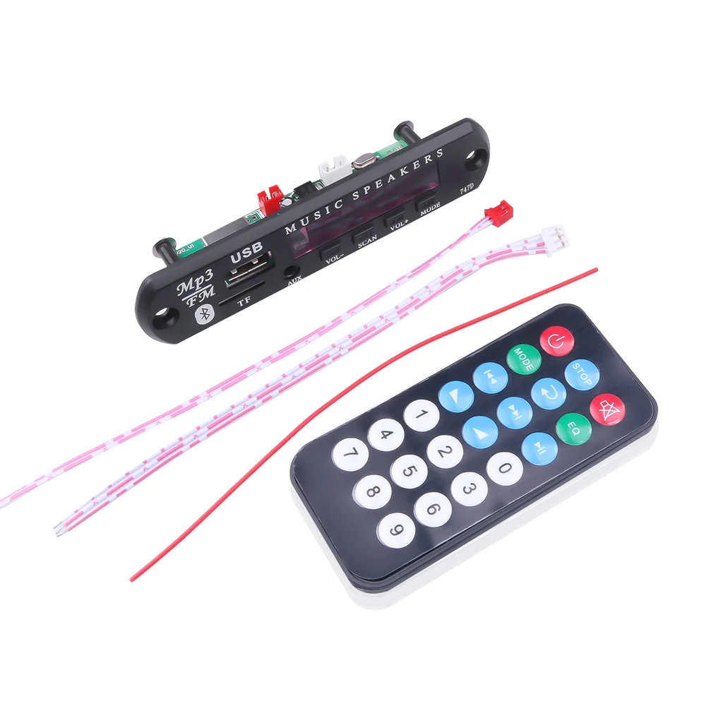 Blue tooth 5.0 MP3 Decoder Board Car Remote Control Wireless Audio 5V-12V WMA Car Music Player Module Audio USB AUX TF Radio