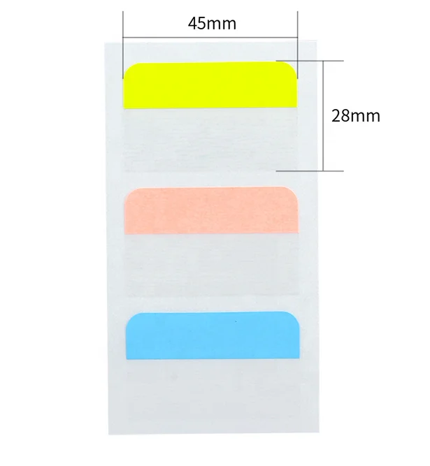 Bright Colors Writable Adhesive File Index Tabs PET Page Marker
