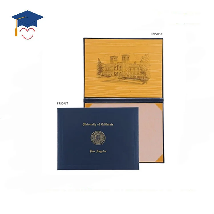 Wholesale Graduation Certificate leather paper holder with internal landscape