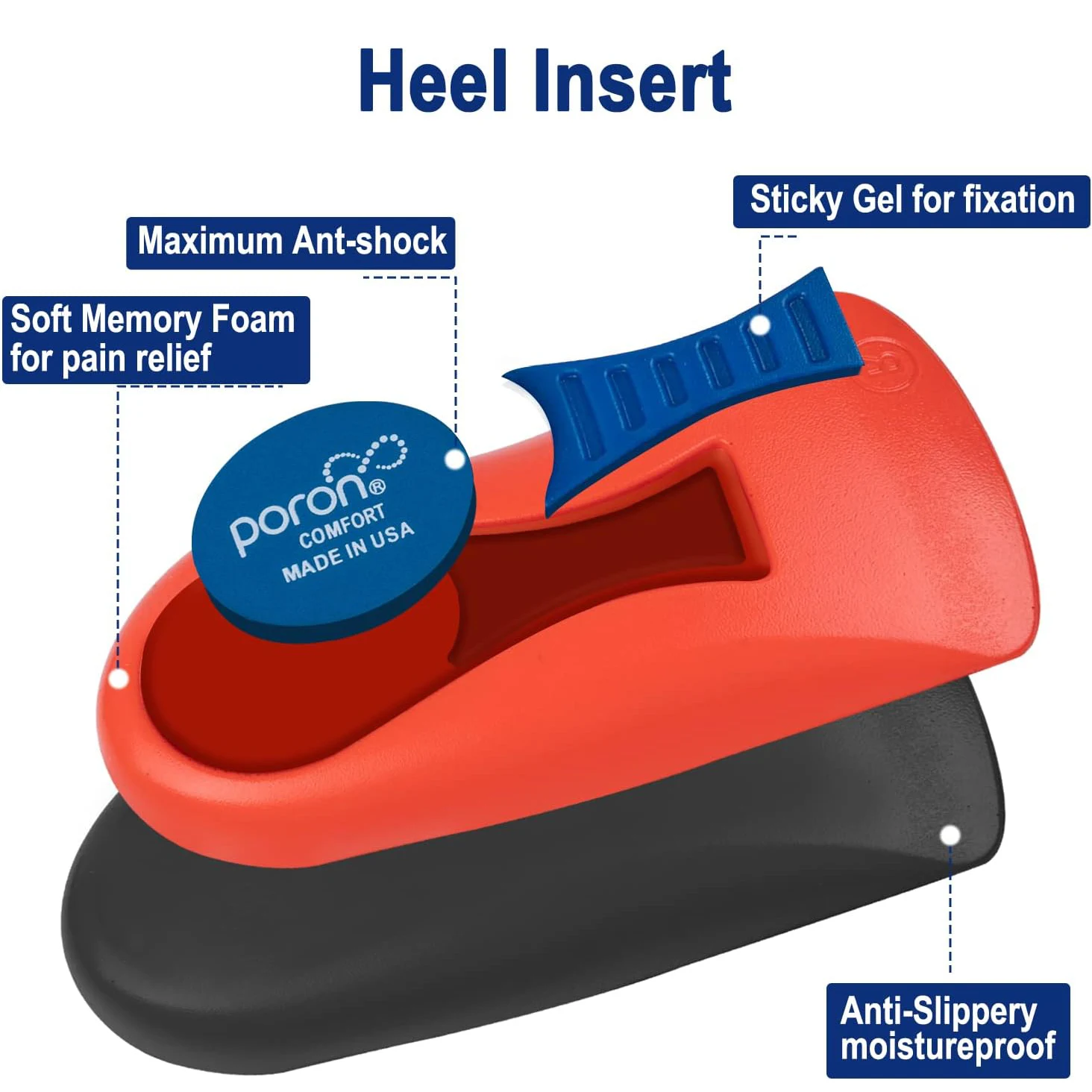 Plantar Fasciitis Relief Arch Support Shoe Inserts, Heel Cup for Heel Pain Relief, Achilles Tendonitis Relief and Max Anti-Shock