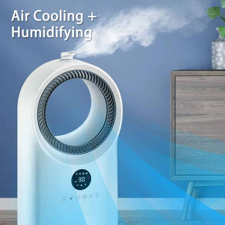 Intelligent Cooler And Humidifier Fan With 5L Water Tank Household Hepa Filter Bladeless Fan With Air Purifier