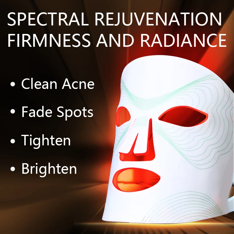 Silicone Face Skin Care Light Therapy Mask 7 Color Photon LED Facial Silicone Mask Beauty PDT Acne Scar Treatment Mask