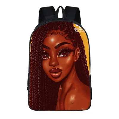 ODE Logo Kids Backpack Black Art African Girl Printing School Backpack Children Book Bags Student Bag