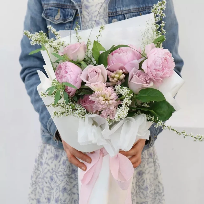 JOYWOOD New design Waterproof Floral Paper Plastic Wrapping Film Flower Korean Wrapping Paper For Flower