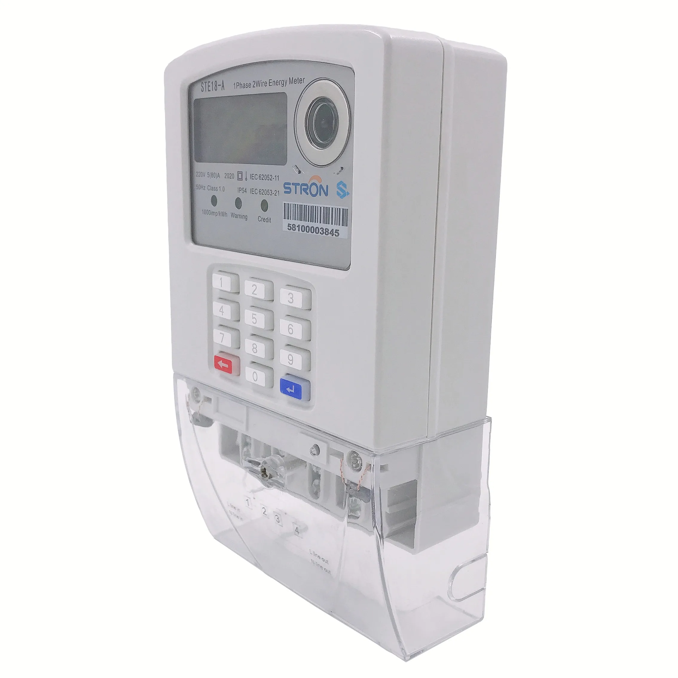 Prepaid Single Phase Electric Smart Meter Support Remote Monitoring with AMR
