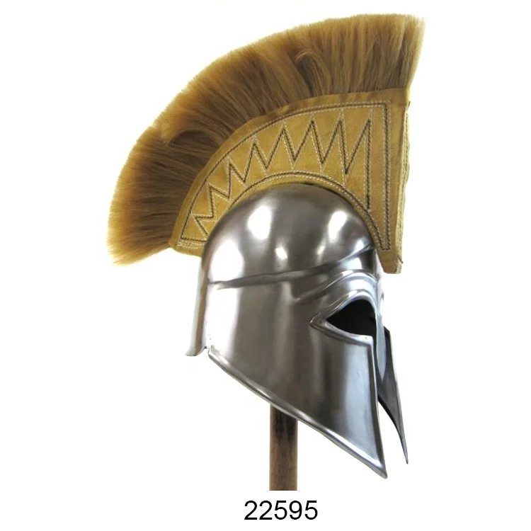 High Quality Greek Corinthian Armor Helmet with Golden Plated Medieval armor Helmet for Decor Knight Armor Helmet