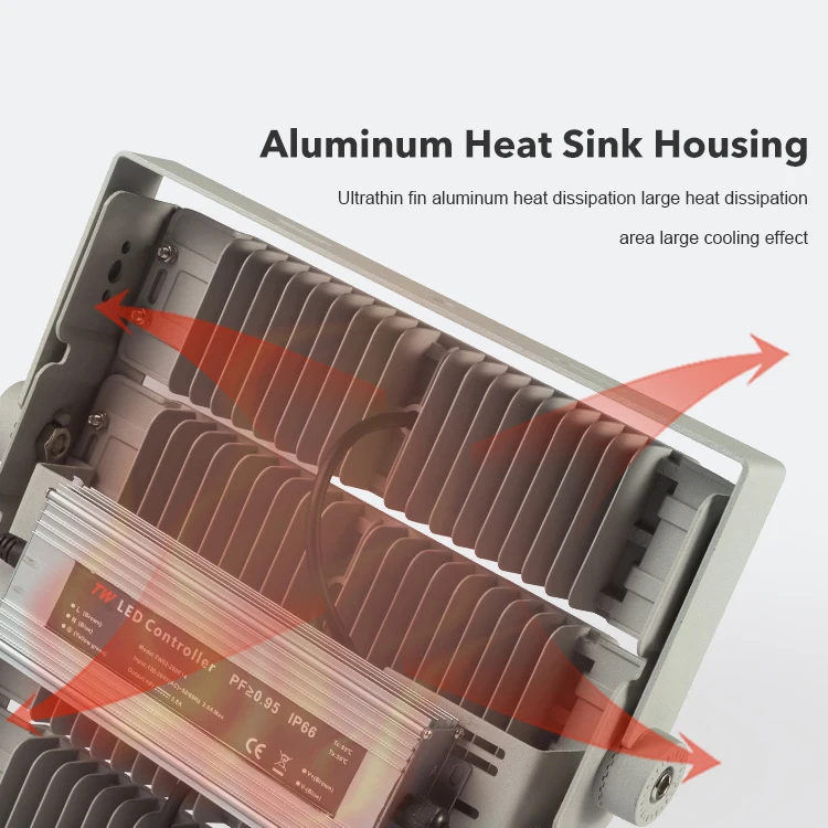 Youbeisite High Brightness IP66 Waterproof Aluminum 50 100 150 200 250 300 400 500 W LED Flood Light