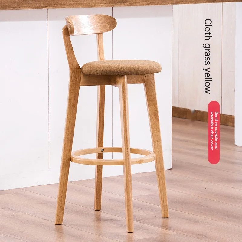 Hot Bar Room Solid Wood Bent Wooden Cross Back Bar Height Stool High Chair