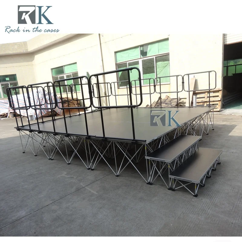 Outdoor stage concert event with folding risers stage system for sale