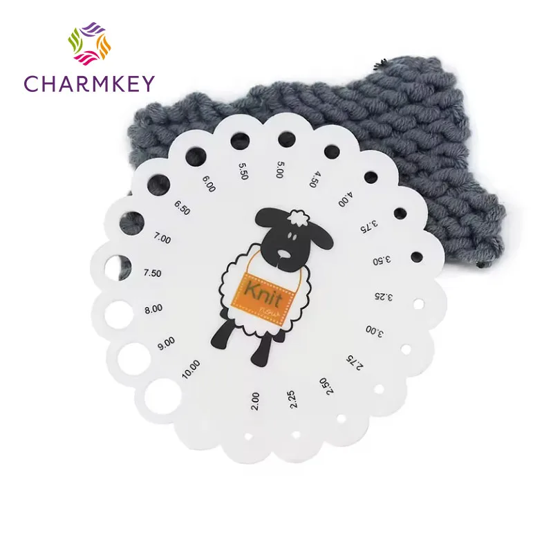 Charmkey Hot Sale Plastic Round Knit Needle Counter Tool 2.0-10mm Knitting Gauge