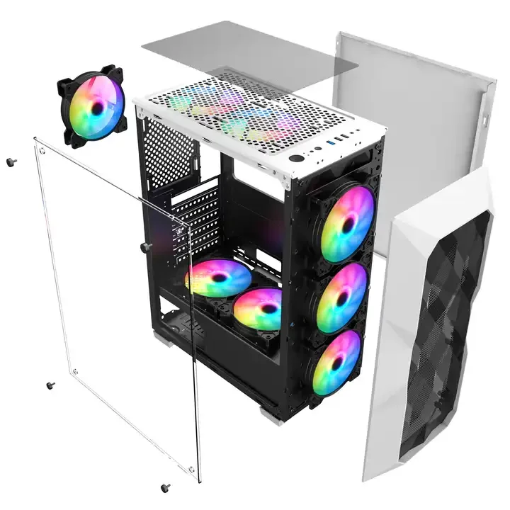 New product Customized glass computer pc case desktop gaming computer case support atx m-atx Computer RGB Case