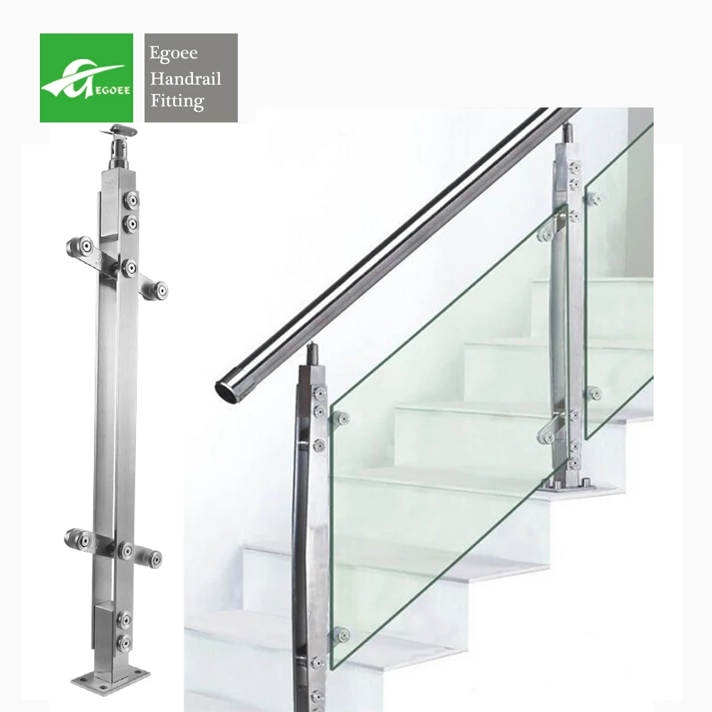 foshan shunde railing stainless steel outdoor ,304 indoor glass railing balcony,316 staircase pillar and rails