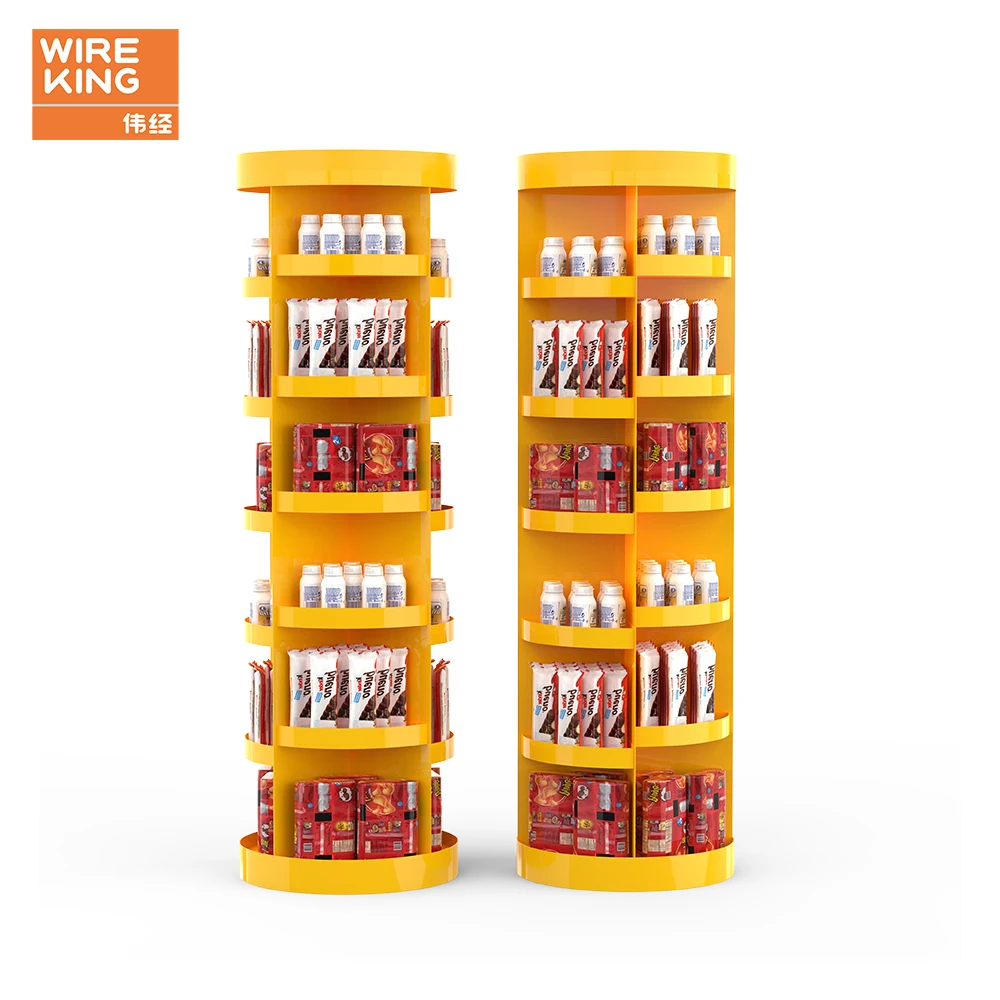 Customized Supermarket Shelves Convenience Store Rack Floor Standing Metal Shelves Chocolate Display Rack