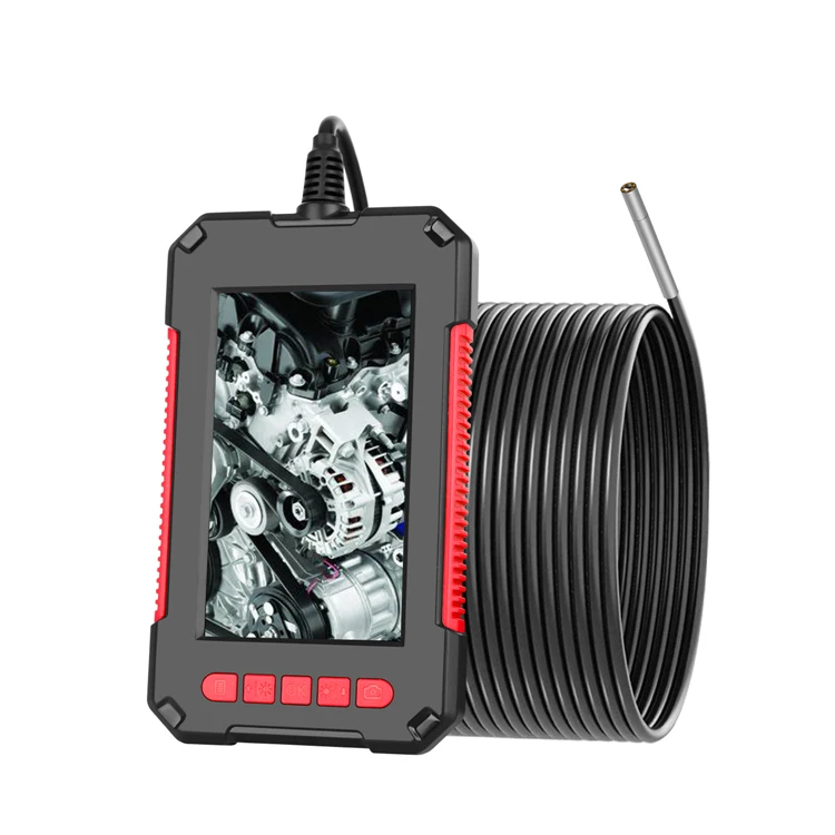 Промышленный бороскоп P40 1080P Инспекционная камера-эндоскоп с экраном 4 3 дюйма и сверхтонким объективом 9 мм 5 м жесткий кабель змеевидная
