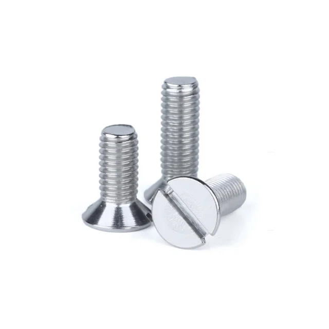 Haiyan Grade 8.8 Yellow Zinc Plating Slotted Flat Head Machine Screw DIN963 Countersunk Screws