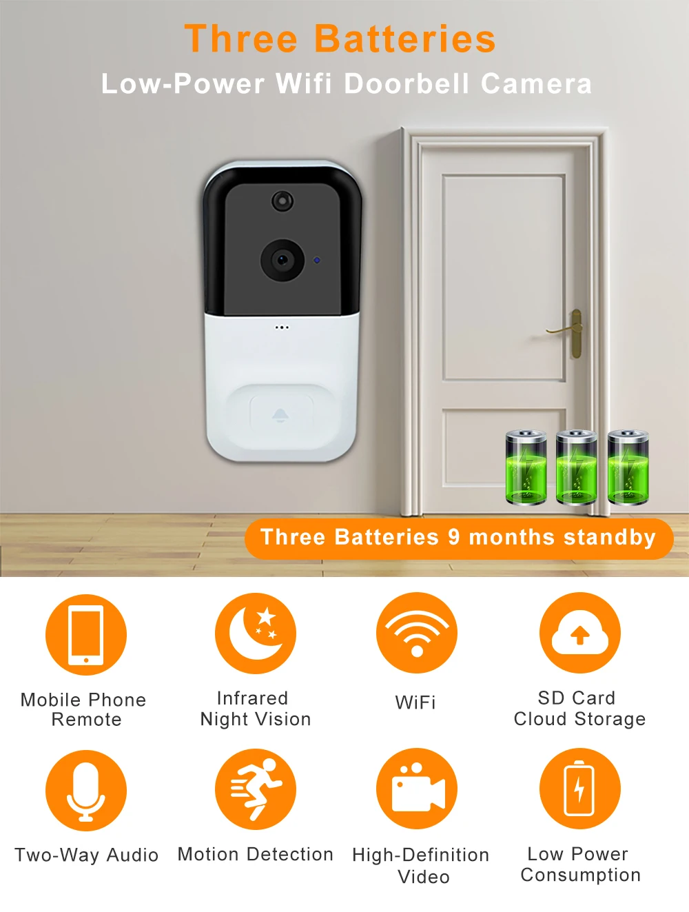 Waterproof Wireless Audio Door Phone Door Bell With Camera And Voice Intercom 2 Way Talk