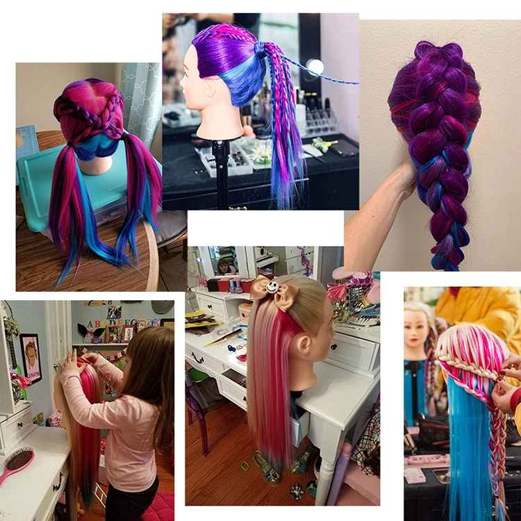 Professional college doll head Hairdressing Training Head Styling Teaching Mannequin Dummy Doll with Long Hair