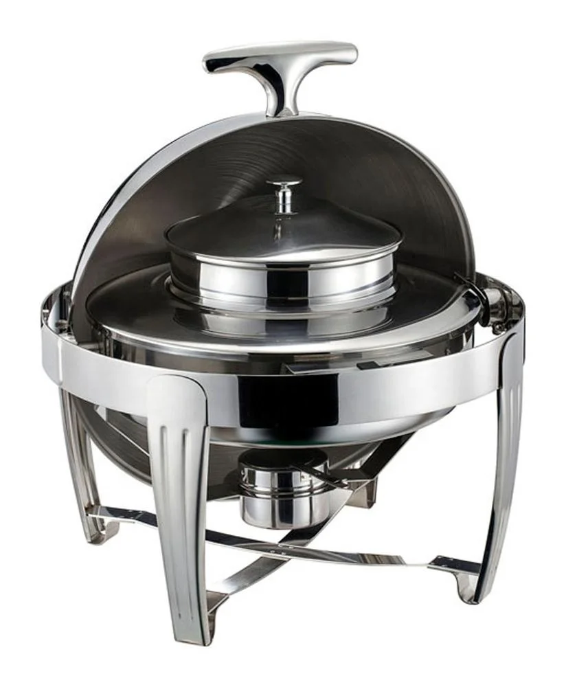 America Market hot sale Electronic Polish 6L Round Roll Top restaurant use luxury  buffet food warmer