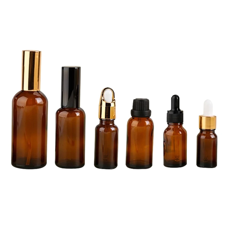 NQFIBER 10 20 30 ml Amber Glass Dropper Bottle Oil Premium Filling Machine 10 ml Bottles For Oils 250ml Roller 10ml Essential