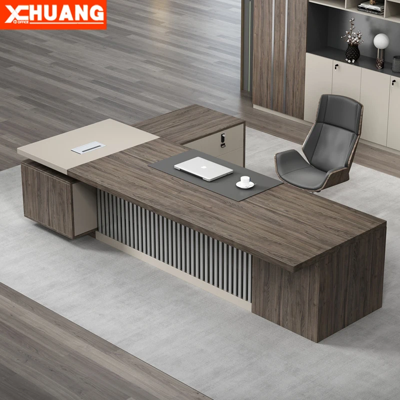 New design modern L shaped boss ceo manager desk executive wooden office table for office furniture