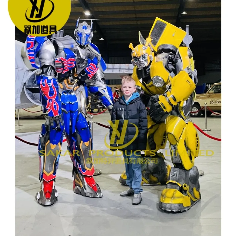 2.7m Bum blebe Adults Bumblebe Helmet LED Robot Costume Optimus Prime Bumblebe