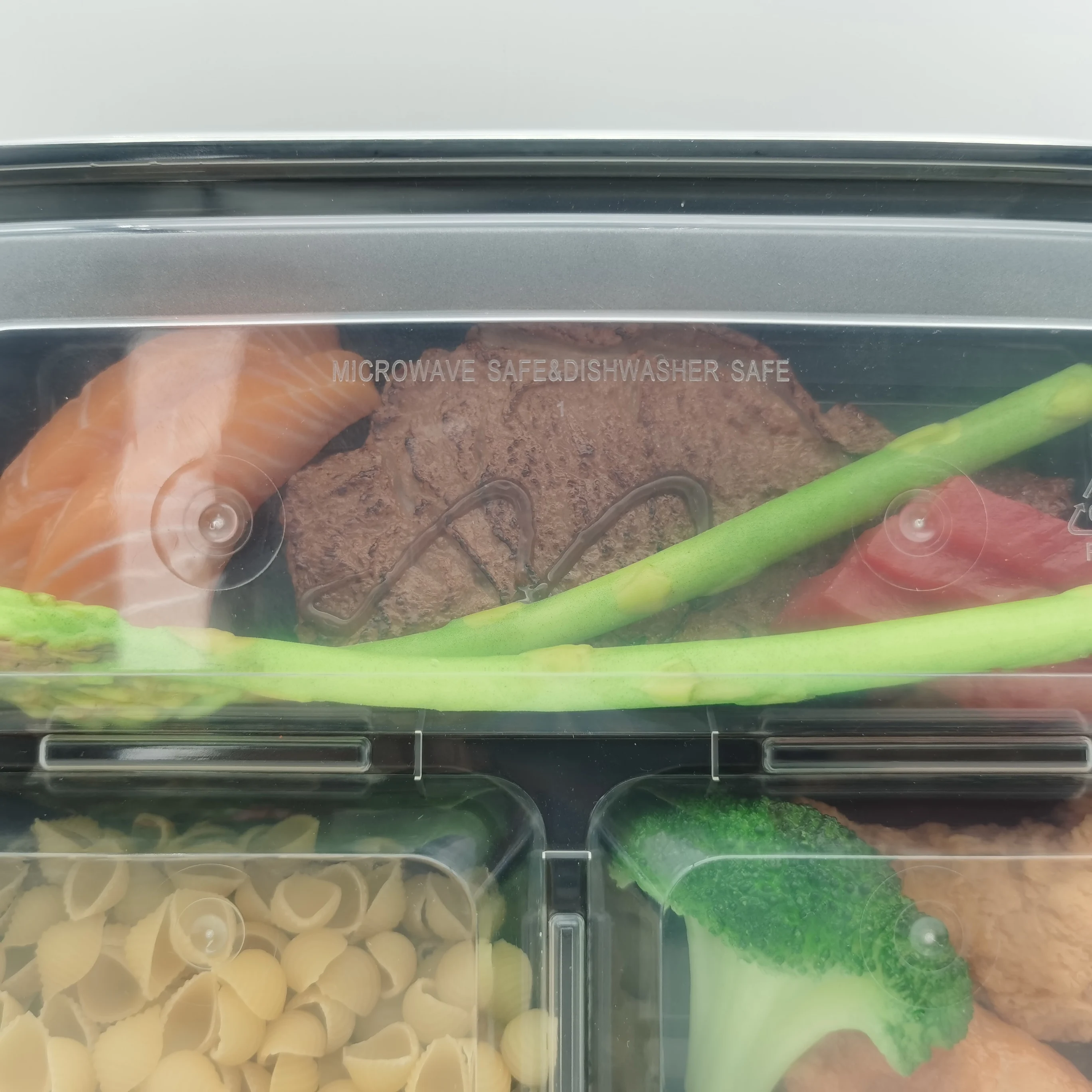 Plastic To Go Containers Food Disposable Black To Go Box 3 Compartment Fo Restaurant