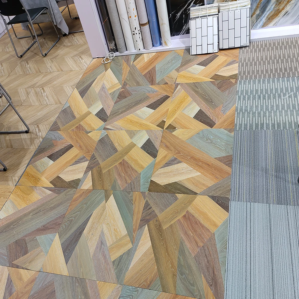 60x60 Luxury vinyl plank wood pvc plastic lvt flooring self adhesive