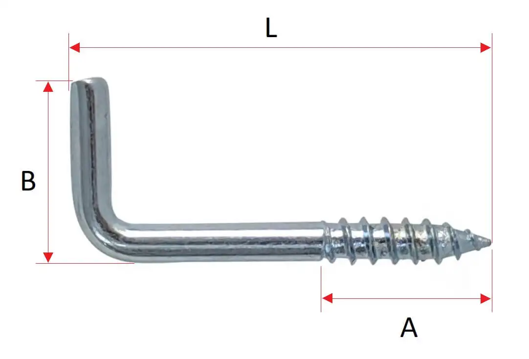 Durable Self-Tapping Stainless Steel Right Angle L-Shape Hook Screw