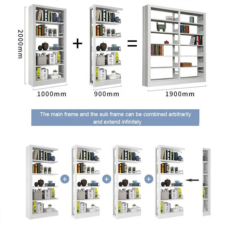 Wholesale commercial cheap used library metal bookshelves modern modular bookcases wrought iron bookcase design