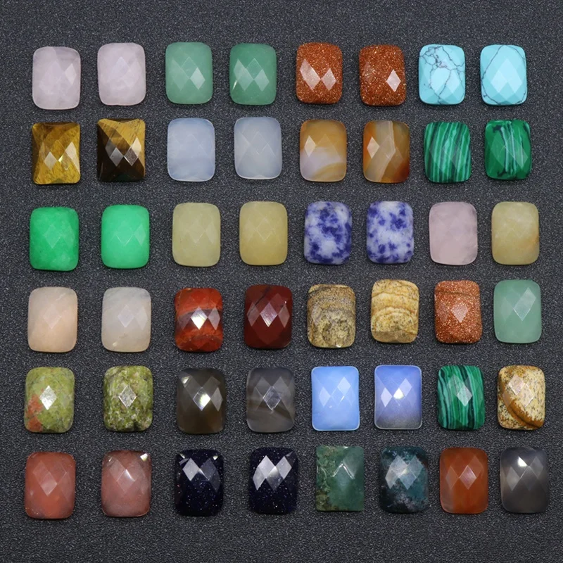 Crystal gemstone cabochon rectangular cut flat bottom  loose beads DIY handmade material jewelry accessories wholesale