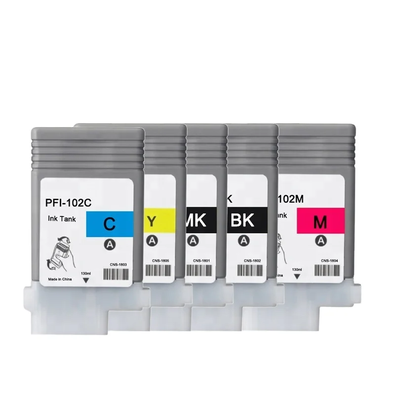 Wholesale ink cartridge PFI-102 PFI 102 Compatible print cartridges for Canon IPF500/510/600/610/700/710 printer Pfi-102