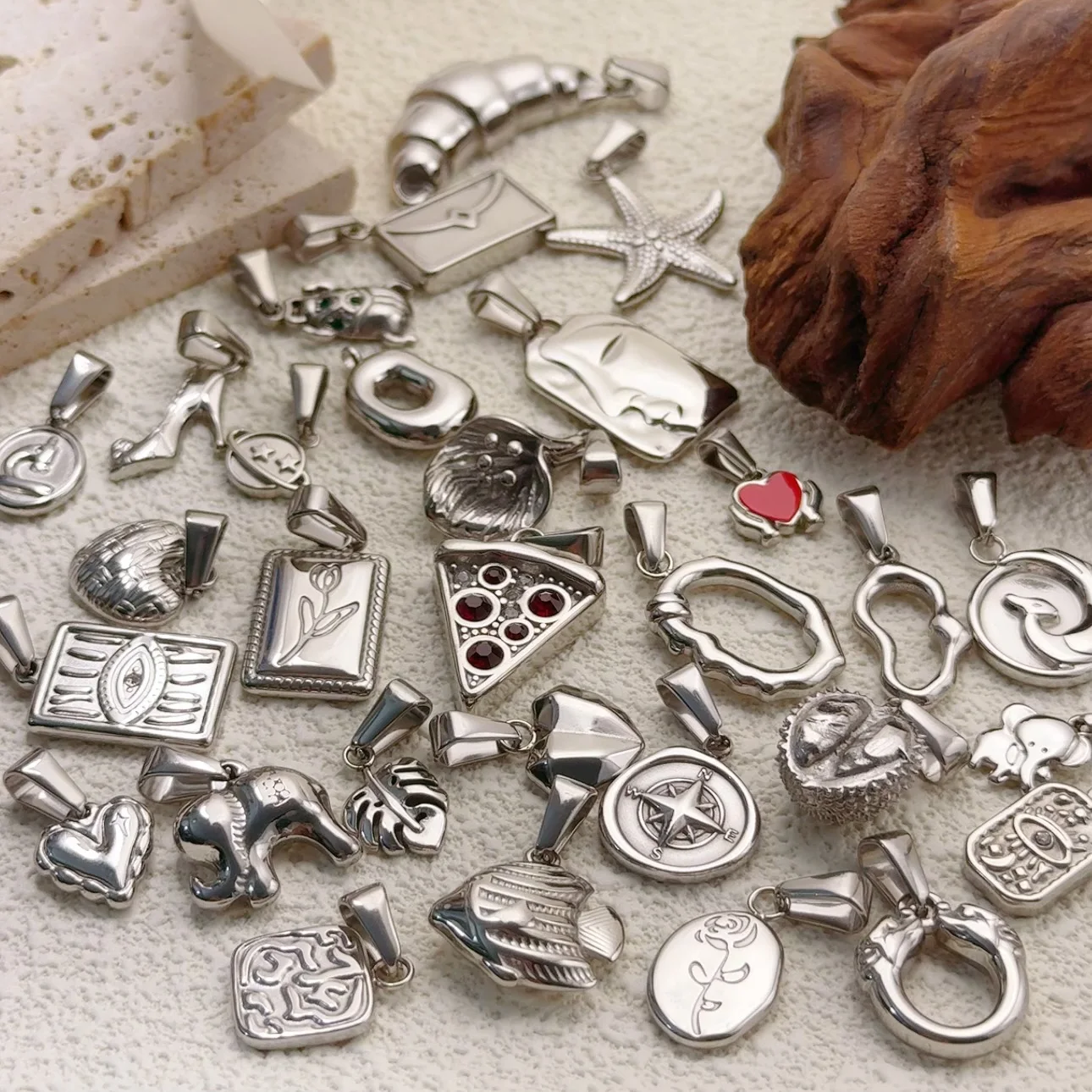 Stainless Steel Waterproof Non Tarnish Diy Cowboy Boot Starfish Beetle Pendant 18k Gold Wholesale Bulk Charms For Jewelry Making