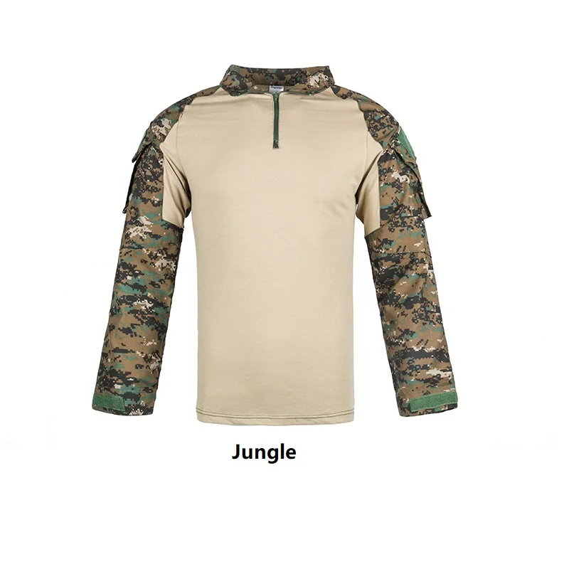 BDU Tactical Camouflage Uniform Clothes Camo Frog Suit Men Tactical Polo Shirt Combat