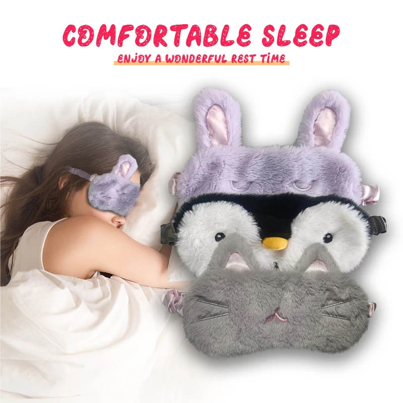 Thanksgiving Christmas Birthday Gifts GrapheneFar infrared heating Plush Eye Cover Soft Funny Blindfold Sleep Eye Cover