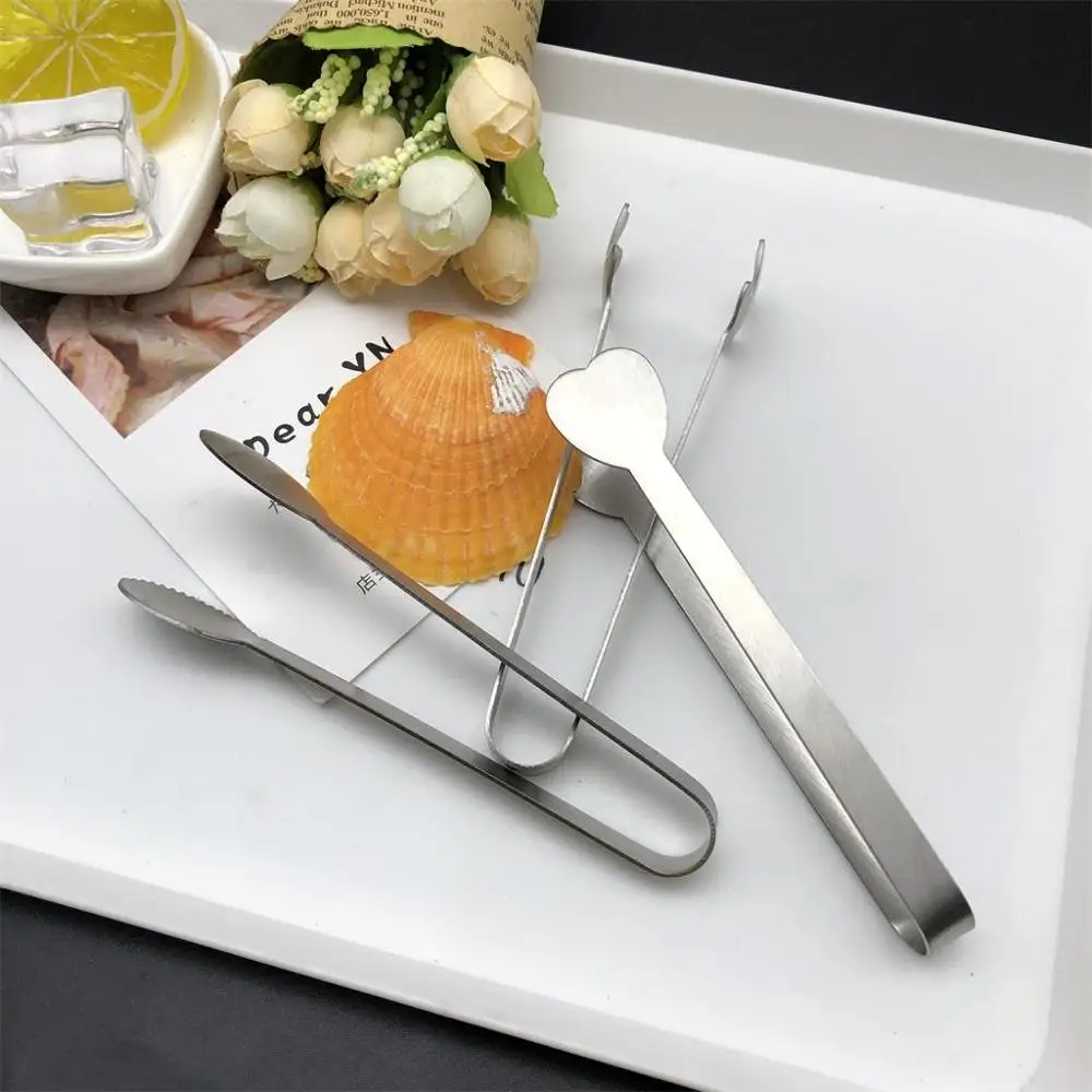 Kitchen gadgets customized promotion gifts cheap mini long food tong BBQ sugar tong stainless steel ice tong